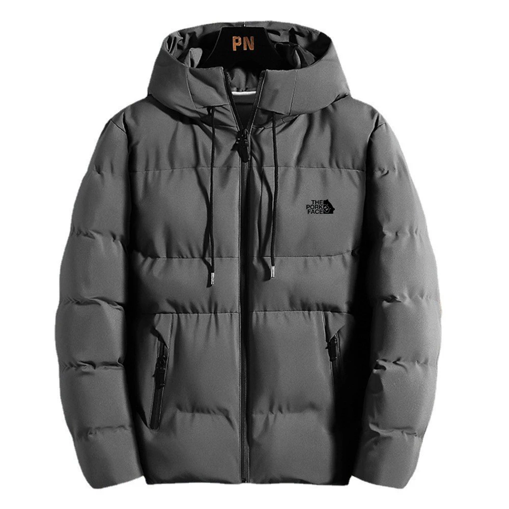 New men's down cotton jacket jacket thickened winter outdoor leisure hooded tide warm cotton jacket jacket_voghion.com
