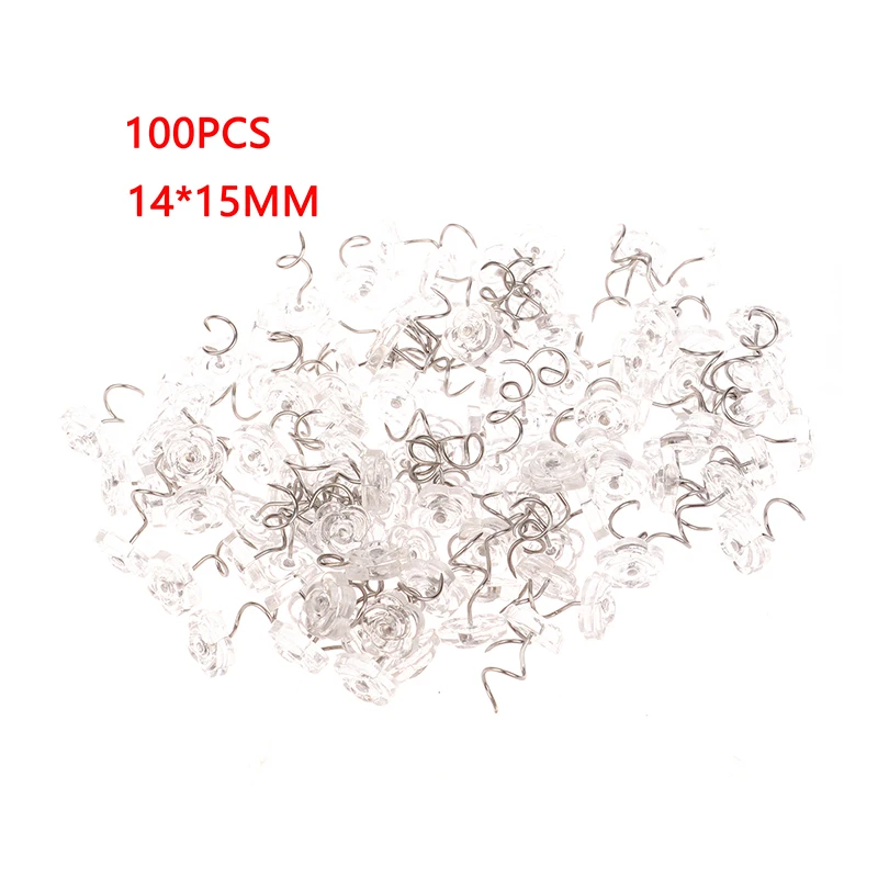 

100PCS Clear Rose Heads Twist Pins Fixed Fastener Non Marking Spiral Nail For Upholstery Blankets Sofa Anti Slip Fixing Tool