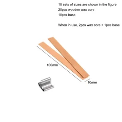 Natural Wooden Candle Wicks with Clips for Jar Candle Crafting - Smokeless and Handmade Core (10 sets 10x100mm)