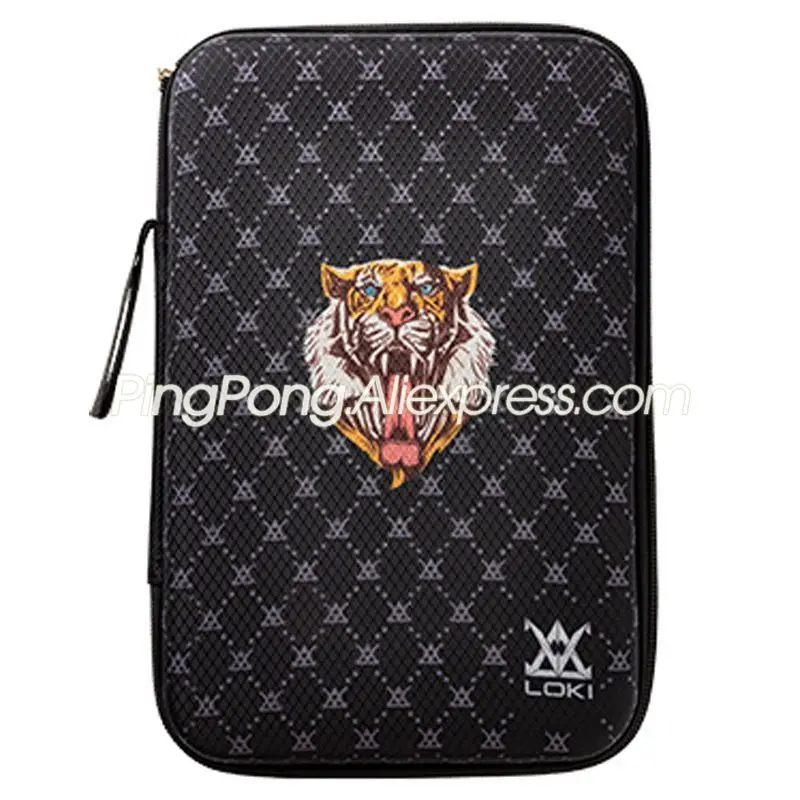 Original LOKI Tiger Table Tennis Bag Hard Cover Square Ping Pong Bat Racket Protection Case