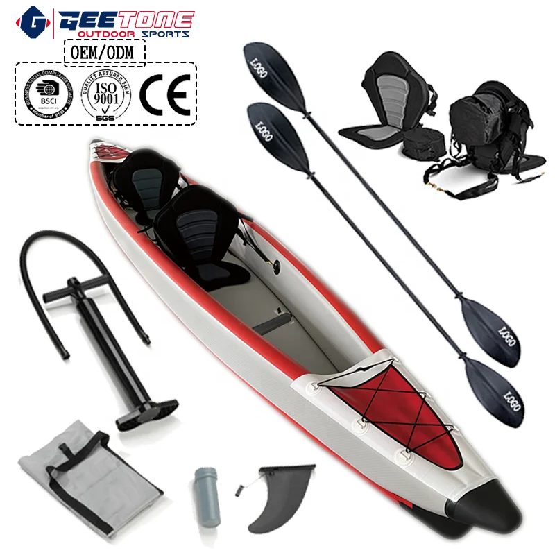 GeeTone High Quality Re-usable Kayak Set Drop Stitch Single And 2 Person  Rowing Boats Inflatable Fishing Kayaks - AliExpress