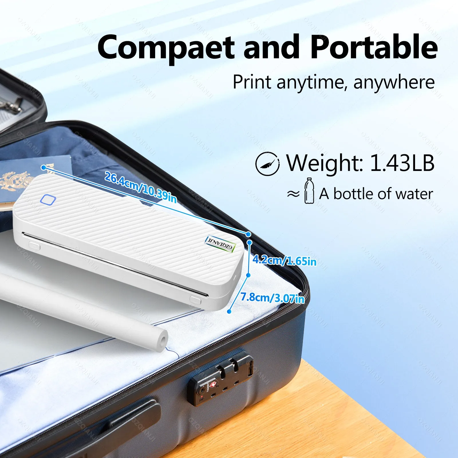 300dpi A4 Thermal Photo Printer Portable Bluetooth Wireless Machine Maker For Print Pattern PDF Document Domestic Commercial USE - 5