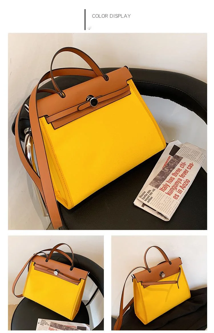 2023 neue heiße Verkauf Mode kleine quadratische Tasche Leinwand Damen Tasche Vintage Aktentasche Handtasche eine Schulter Umhängetasche_voghion.com