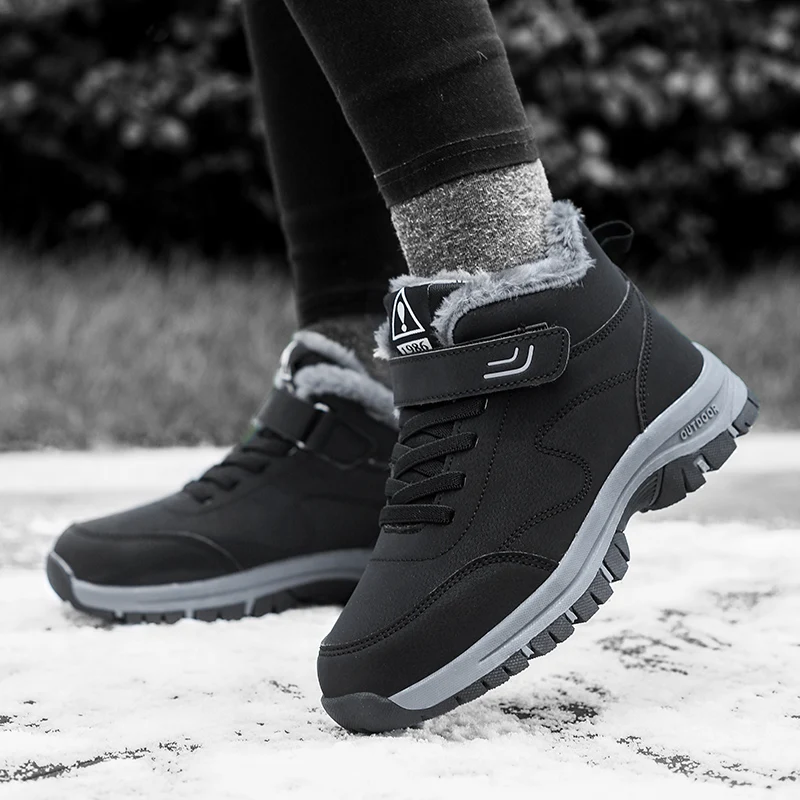 Women's Casual and Comfortable Super Warm Winter Boots - Non-Slip Thick-Soled Snow Boots, Arctic Cold-Proof Ankle Boots Suitable for Outdoor Hiking, High-Density Lined Heat Lock Technology, Pure Color Simple Design