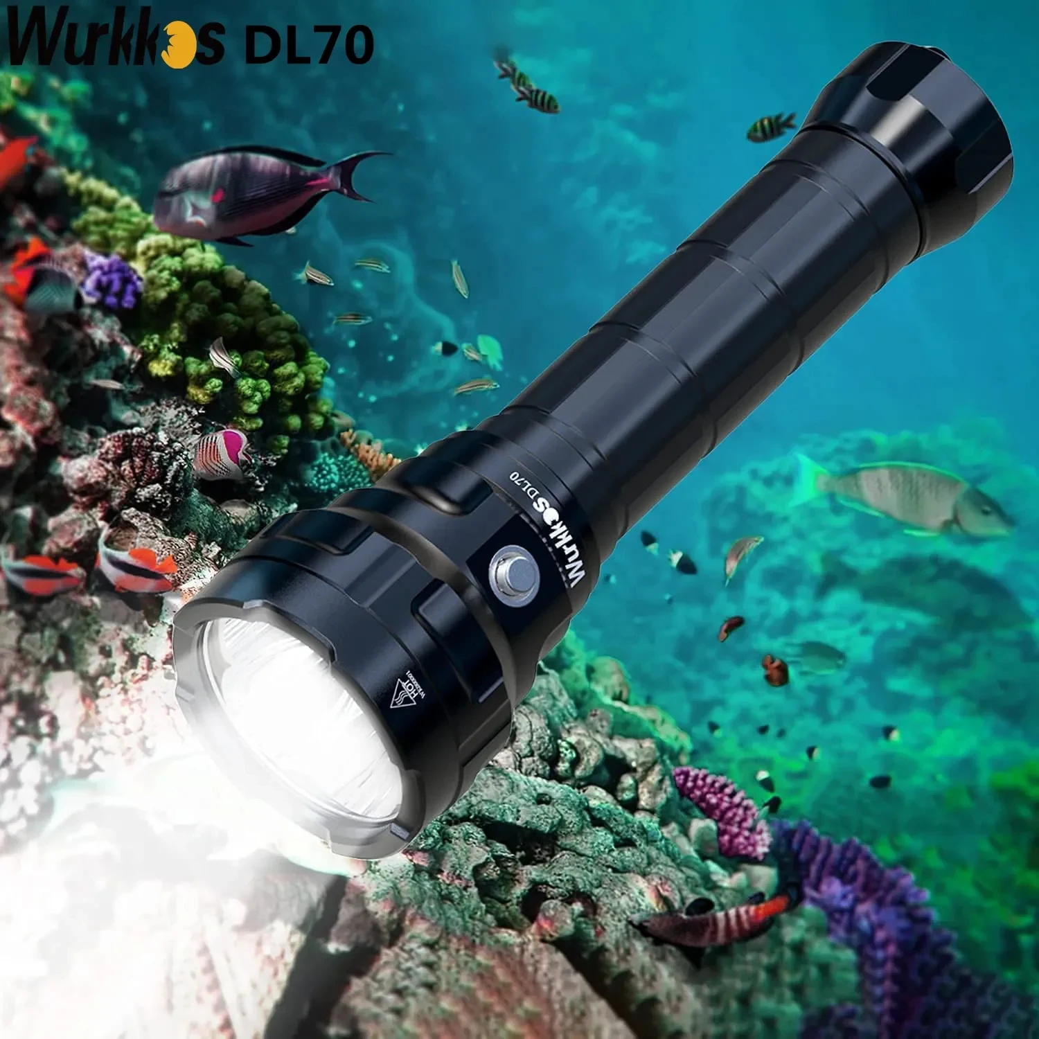 Wurkkos DL70 Scuba Diving Super Bright Double 26650 Battery 13000lm IPX8 Waterproof Underwater Dive LED Light 4*XHP50B 4 Modes