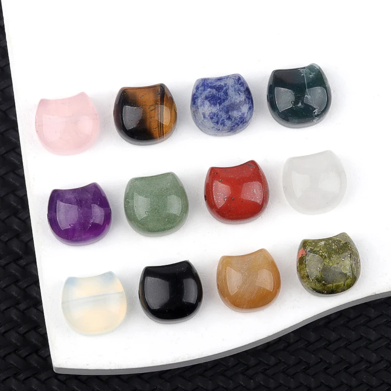 Natural Carving Cat Head Shape Beads 15x16mm Horizontal Hole Jasper Crystal Stone Beads for DIY Bracelet Decorative Accessories 2