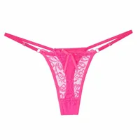 Strings sexy en dentelle ajustables pour femmes, culottes taille basse ajourées, respirantes pour l'été, lingerie transparente, économique 1