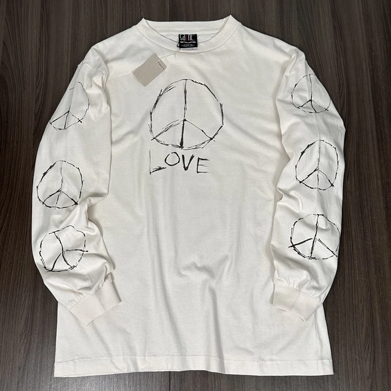 

Vintage Saint Michael Spring and Autumn Pure Cotton O-Neck Casual Fashion Loose Men's and Women's Pullover Long Sleeved