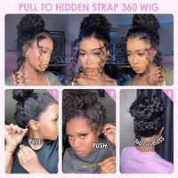Perruques Lace Front 360 en Cheveux Humains Bouclés Crépus, Perruque Complète HD avec Cordon Invisible et Ligne de Cheveux Naturelle, Sangle Discrète 360 5