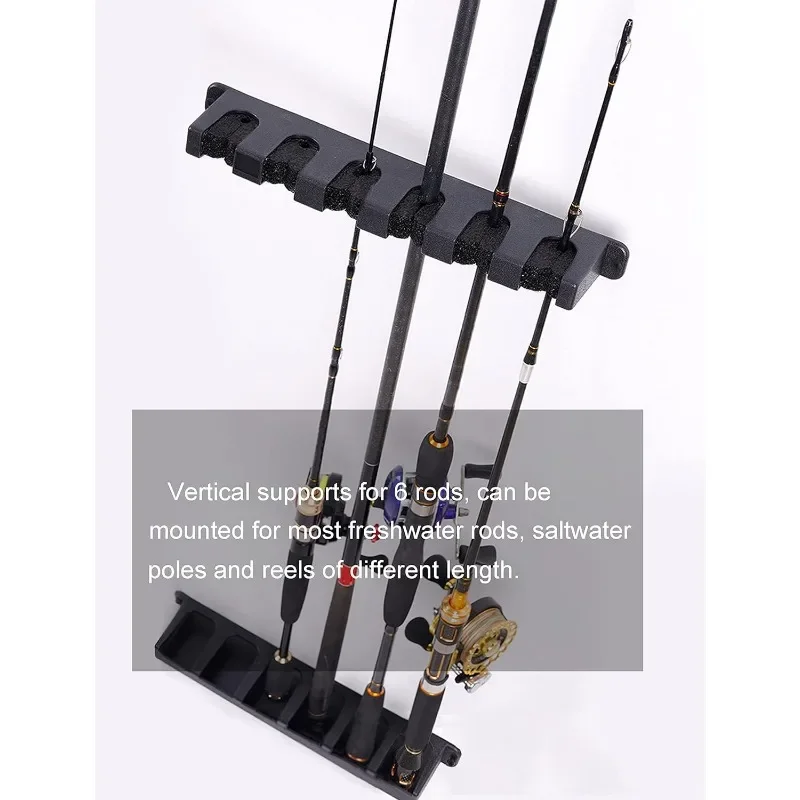 Fishing Rod Holder Fishing Rod Bracket Fishing Rod Support Fishing Rod Rest 8 Rod Holder Fishing Rod Holder Storage Tool Wall Mounted Modular Fishing Suitable for Garage Wall Space Saving Support Rack