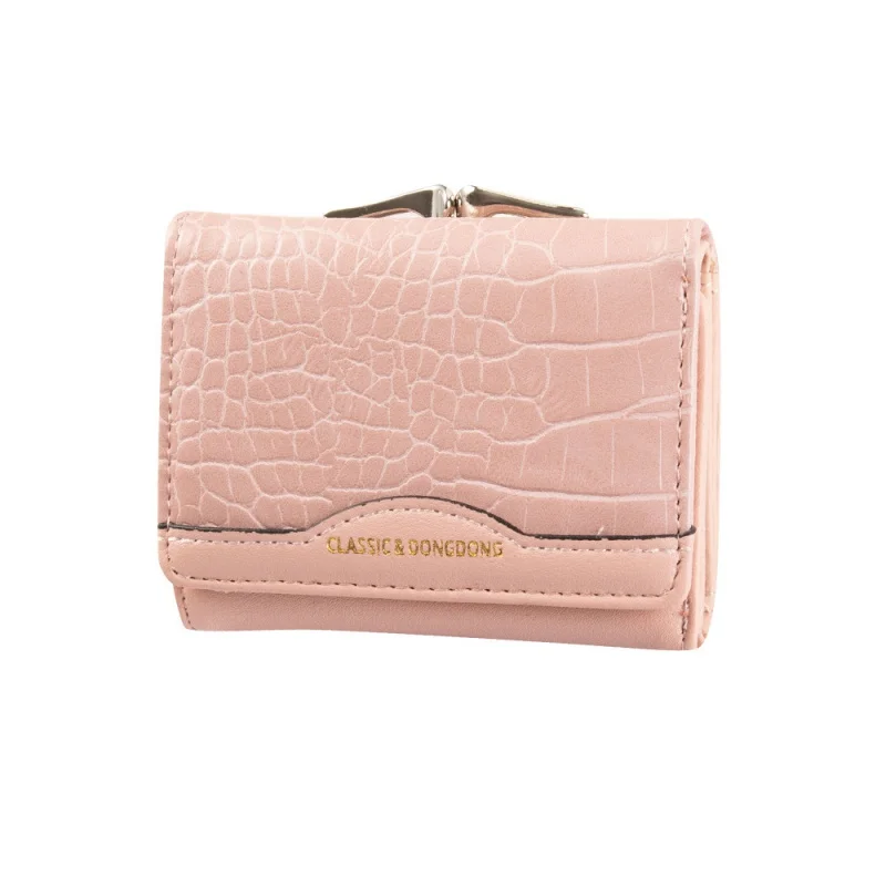 Crocodile Pattern Women's Short Wallet Luxury Leather Female Coin Purse Trifold Ladies Card Holder Simple Money Wallet