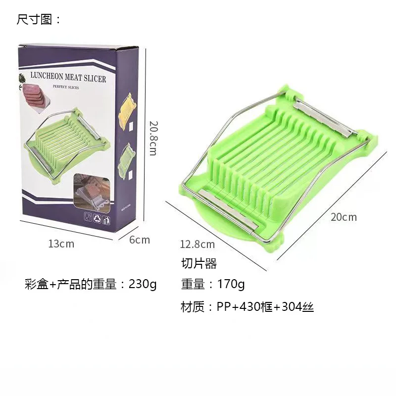 Food Slicer Stainless Steel 10 Wire Lunch Meat Slicer Multipurpose Food Slicer Lunch Meat Cutter Hams Spam Cheese Kitchen Gadgets