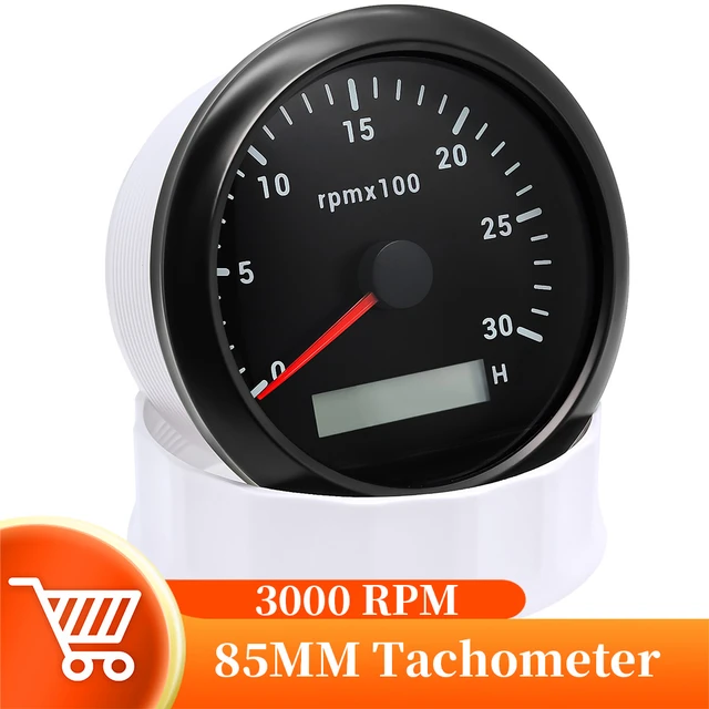 KUS-Jauge de tachymètre avec rétroéclairage pour voiture, compteur horaire,  0-3000 RPM, 0-4000RPM, 0-6000 RPM, 0-8000 RPM, 12V, 24V, 85mm - AliExpress