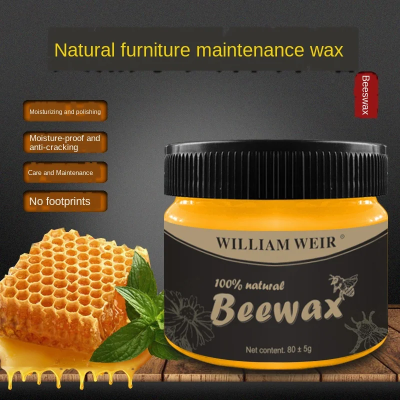 1 Pcs Wood Seasoning Beewax Wood Care Wax Solid Maintenance Cleaning Polished Waterproof Wear-Resistant Wax Furniture Care