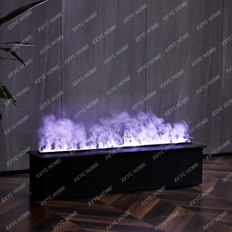 

3d Colorful Atomization Embedded Electric Fireplace Core Simulation Flame Light Luxury TV Background Wall Decoration Fireplace