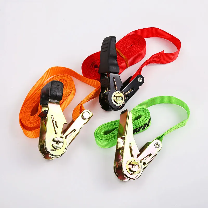 New 3M*25mm Car Tie Down Strap Strong Ratchet Belt Tension Rope Luggage Bag  Cargo Lashing With Metal Buckle Rope Dropshipping