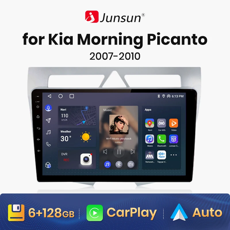 

Автомобильная Мультимедийная система Junsun V1, автомагнитола на Android с ИИ-голосовым интерфейсом для KIA Morning Picanto 2007-2010, 4G, GPS, 2din