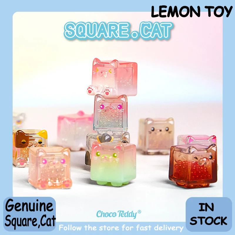 Echte Square.Cat V2 Refreshing Coolness Series Blind Box Bag Mini Doll Cute Collection Desktop Ornament Fashion Trend Geschenk