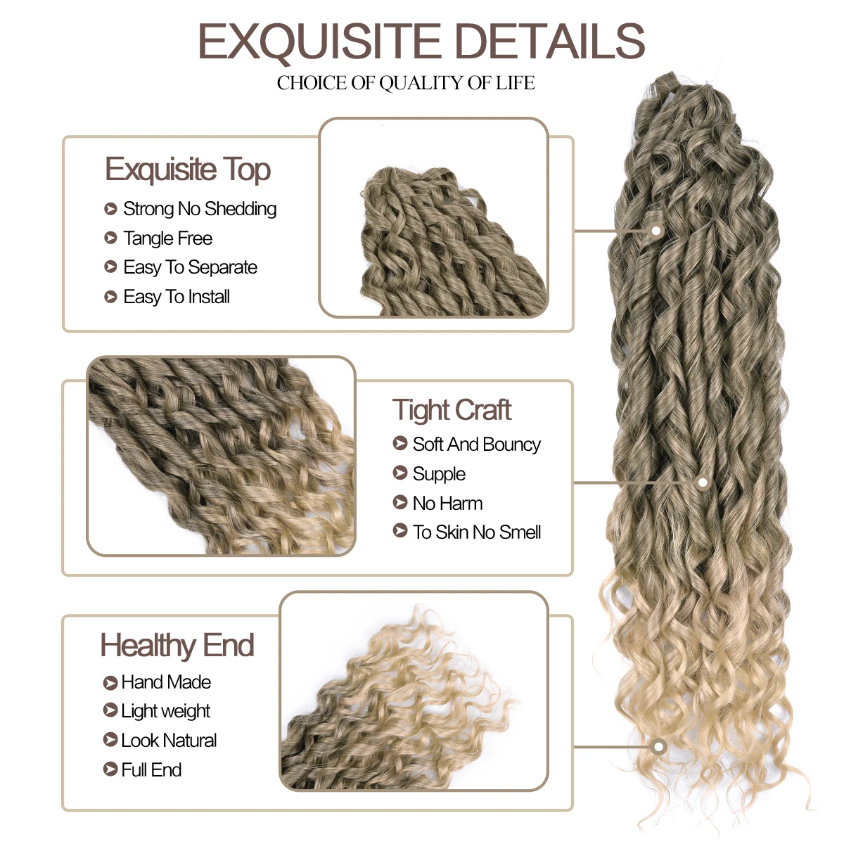 22" Jessica Hair Deep Wavy Twist Synthetic Crochet Hair Curly Braiding Extensions 4