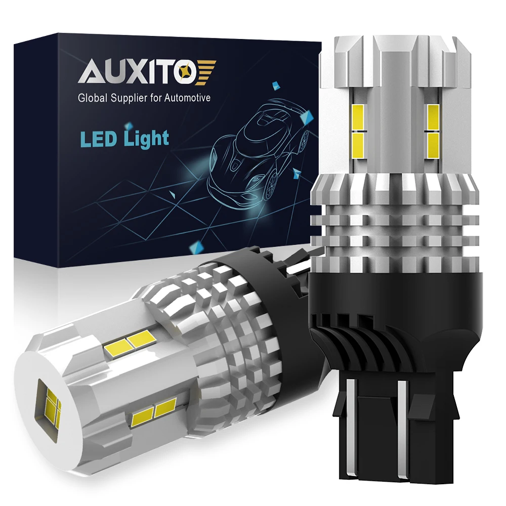 AUXITO 2pcs 7443 W21/5W LED Backup lampadine di retromarcia luci T20 7440 7444 lampada di coda per auto DRL luci dei freni 6000K bianco rosso 12V 1400LM