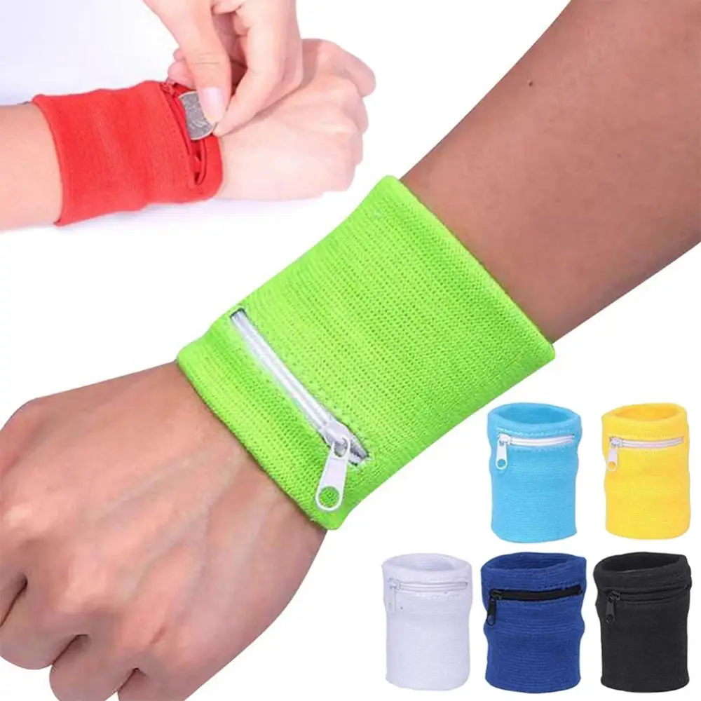 Zipper Wristband Running Gym Cycling Coin Purse Wrist Bag Wallet Pouch Wrist Wrap Women Wrist Wallet Pouch Band Fitness Sports