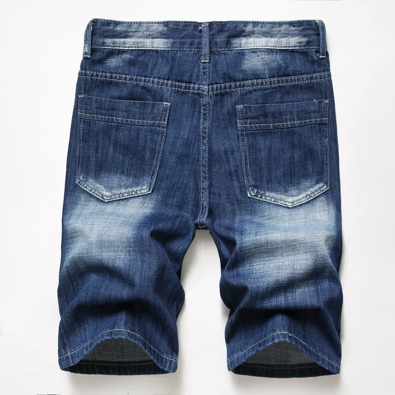 Men's Stretchy Short Jeans Fashion Casual Slim Fit Elastic Denim Shorts Male Summer Clothes