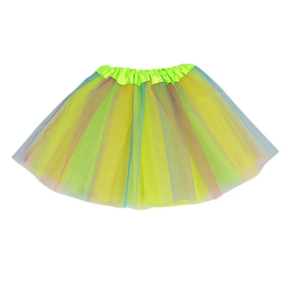 Multicolor Rainbow Tulle Princess Dance Skirt