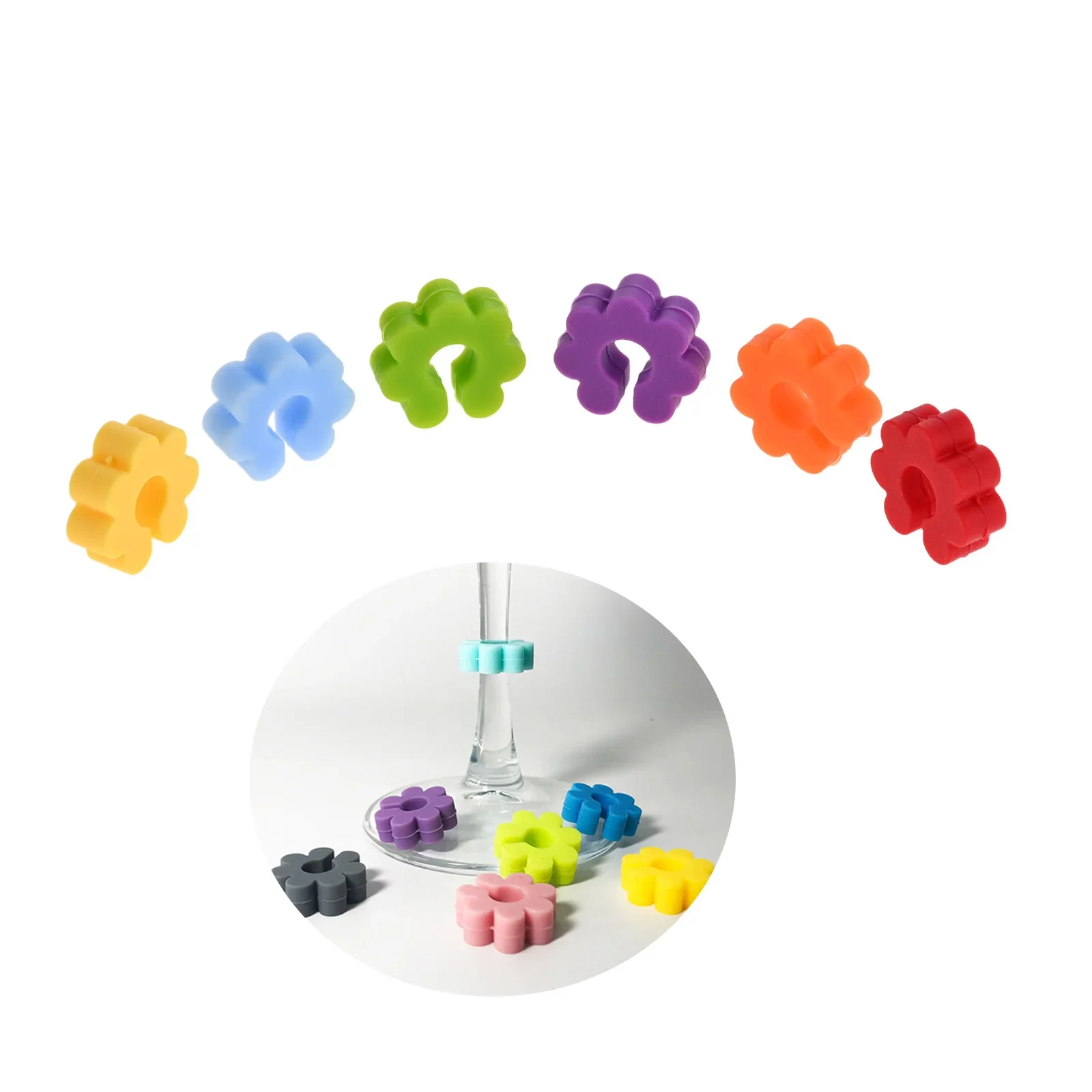 Flower Shape Glasses Tag Wine Glass Marker 6Pcs wine glass marker wine glass decorations