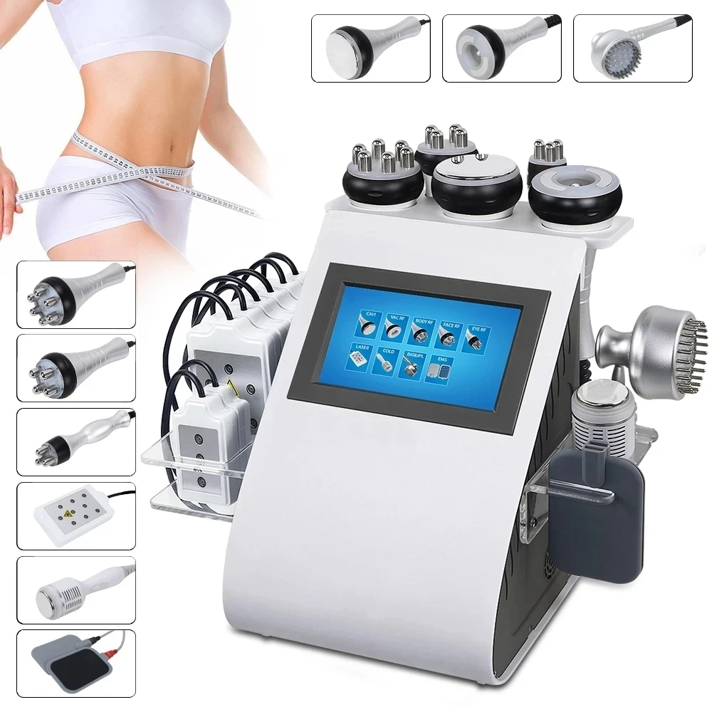 

9 In 1 Vacuum Laser Radio Frequency RF 40K Cavi Lipo Slimming Ultrasonic Liposuction Cavitation Machine Face Lifting Body Shape