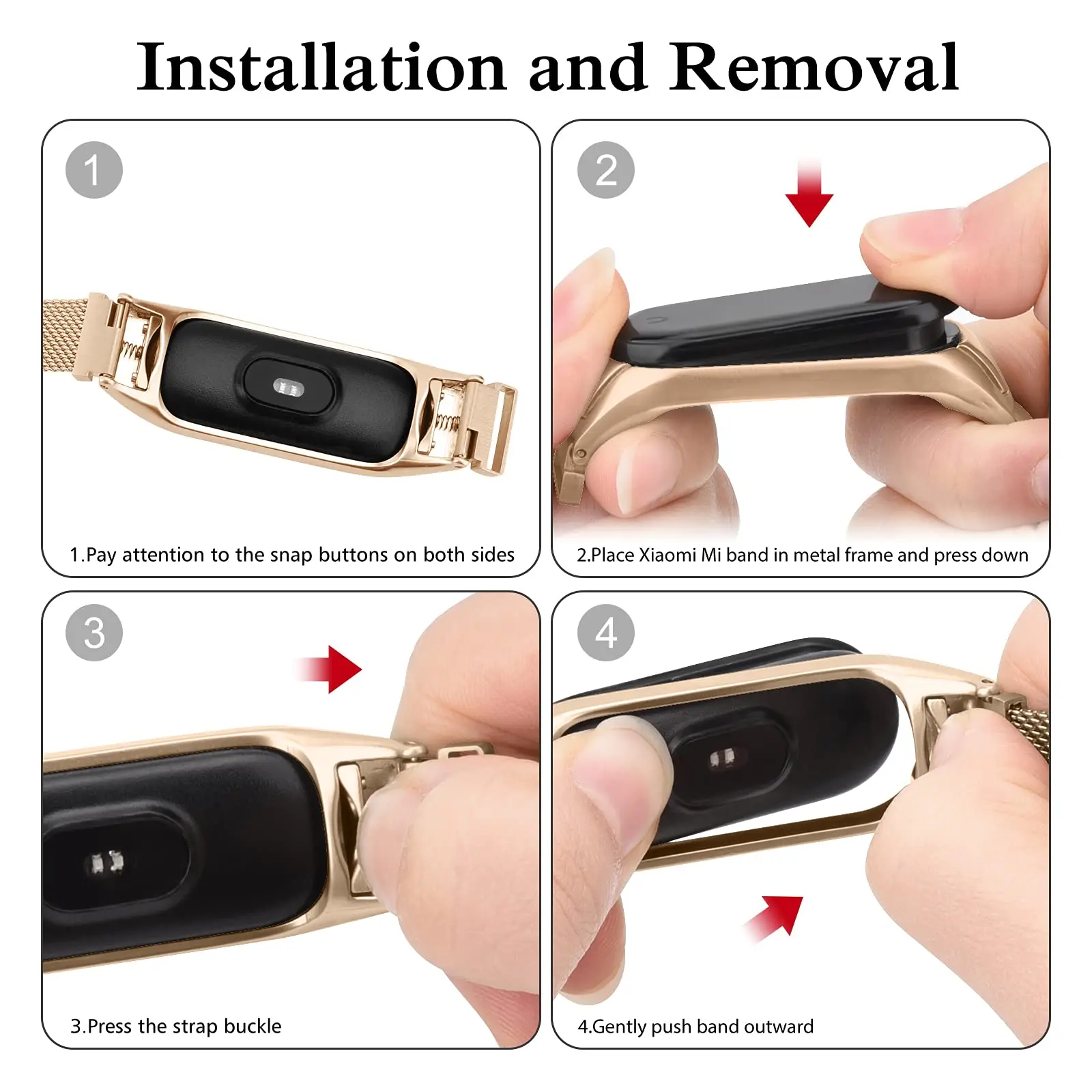 Milanese Bracelet for Xiaomi Mi Band 8 Strap Correa Mi band 6 7 stainless steel metel miband6 band4 for Xiaomi mi band 7 3 5 6 4 6