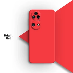 Shockproof Premium Liquid Silicone Gel Phone Case - High-Quality Soft Back Cover for Huawei P50 (Bright Red)