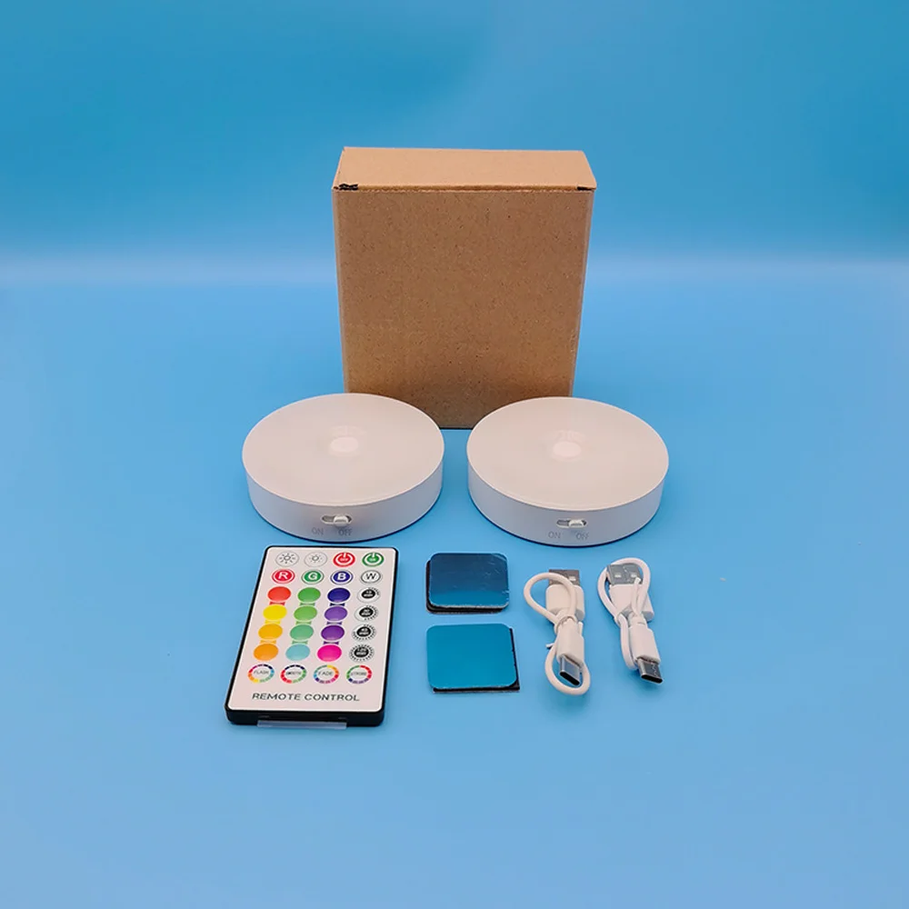 USB wiederaufladbare magnetische RGB-Nachtlampe, RGB-weißes LED-Nachtlicht mit Fernbedienung, dimmbare Lampe, Strahler, Fr-Display, Schrank – Detail 12