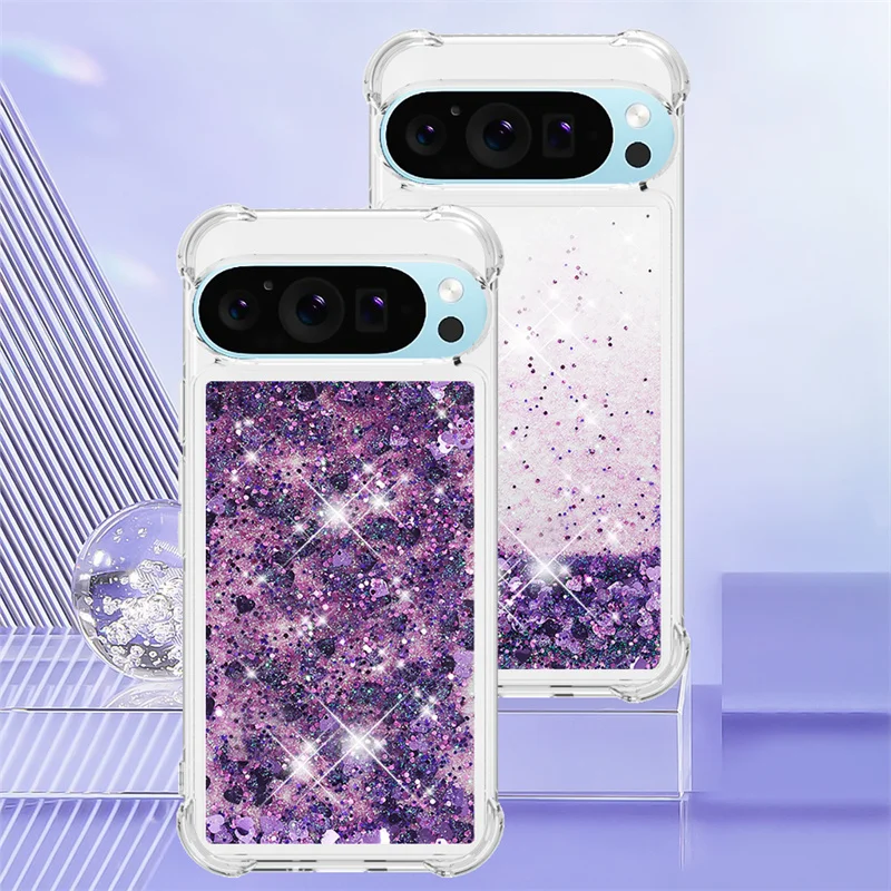 Love Heart Quicksand Liquid Glitter Phone Case - Soft Dynamic Back Cover