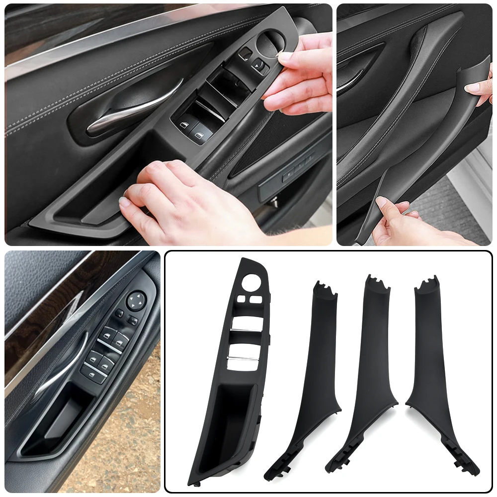 Copertura Bracciolo Interno Con Maniglia Per BMW Serie 5 F10 F11 F18, Guida A Destra, Pieghevole, Colore Nero