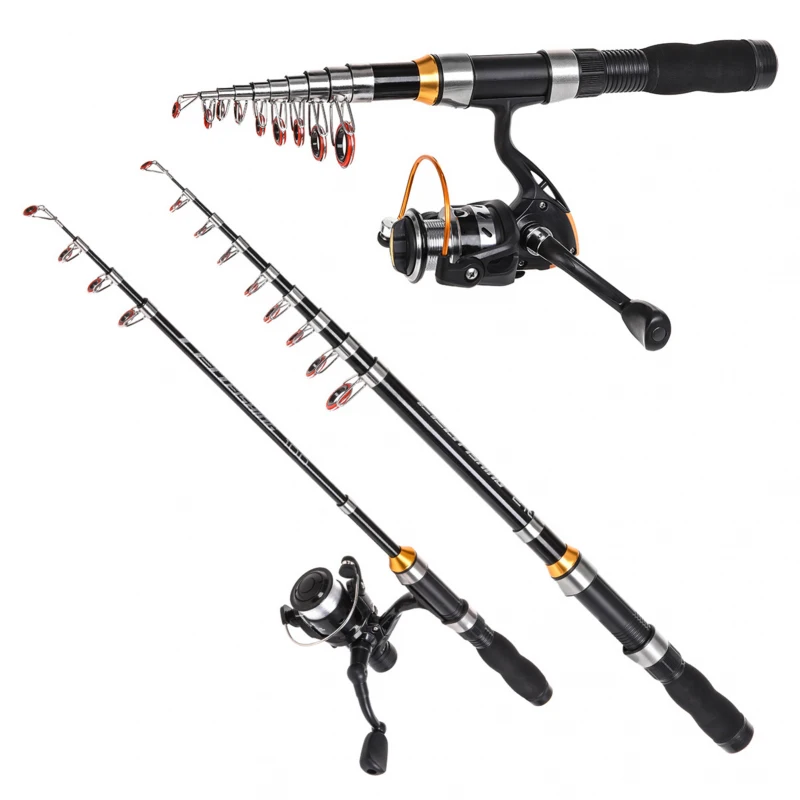 1m To 2.3m Fishing Rods Outdoor Portable Fold Telescopic Glass Mini Sea