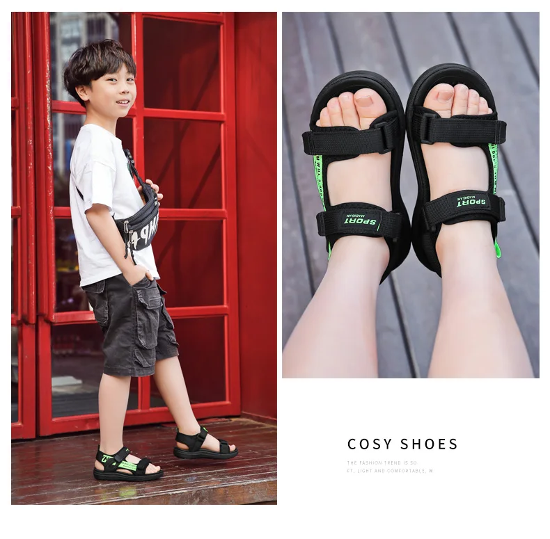 2022 Summer Children Shoes Brand Velcro Toddler Boys Sandals Girls Comfortable Sport Mesh Baby Beach Soft Sandals Shoes boy sandals fashion