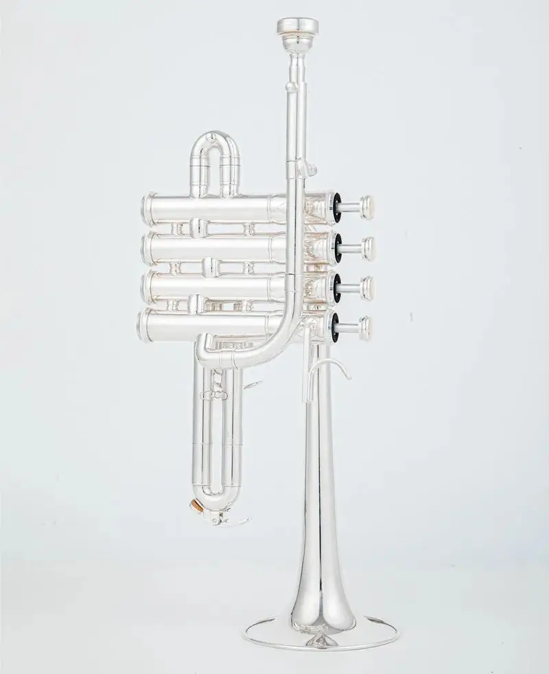 Professional High trumpet Bb Piccolo Trumpet Brass Gold Silver Lacquer Surface Trumpet High Quality Monel Piston