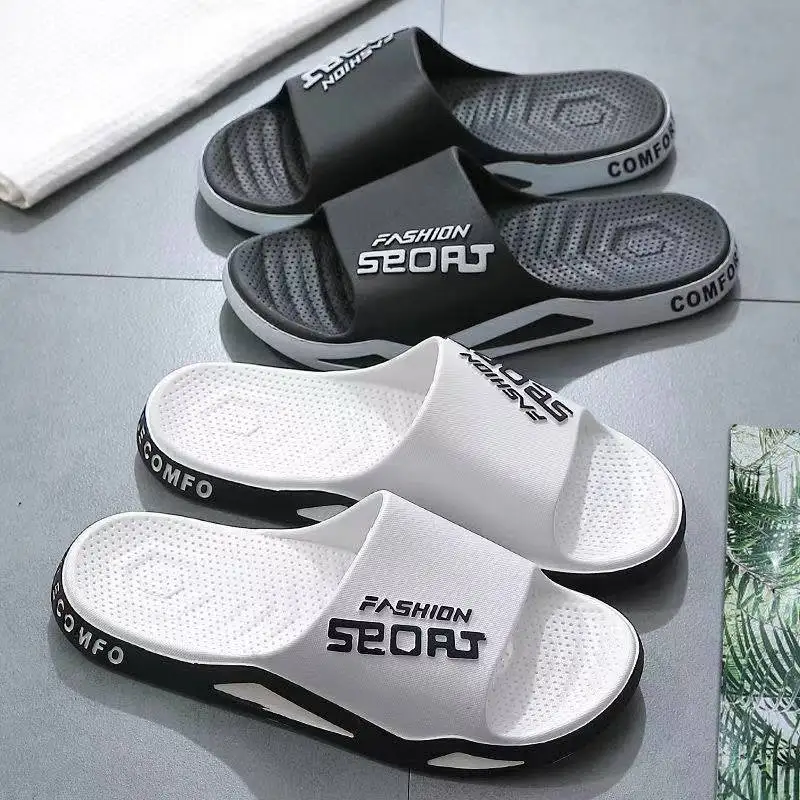 New Summer Soft Sole Slippers Fashion Personality Home Bathe Sandals Anti Slip Durable Men's Beach Outdoor Plus Size Flip Flops — view 2
