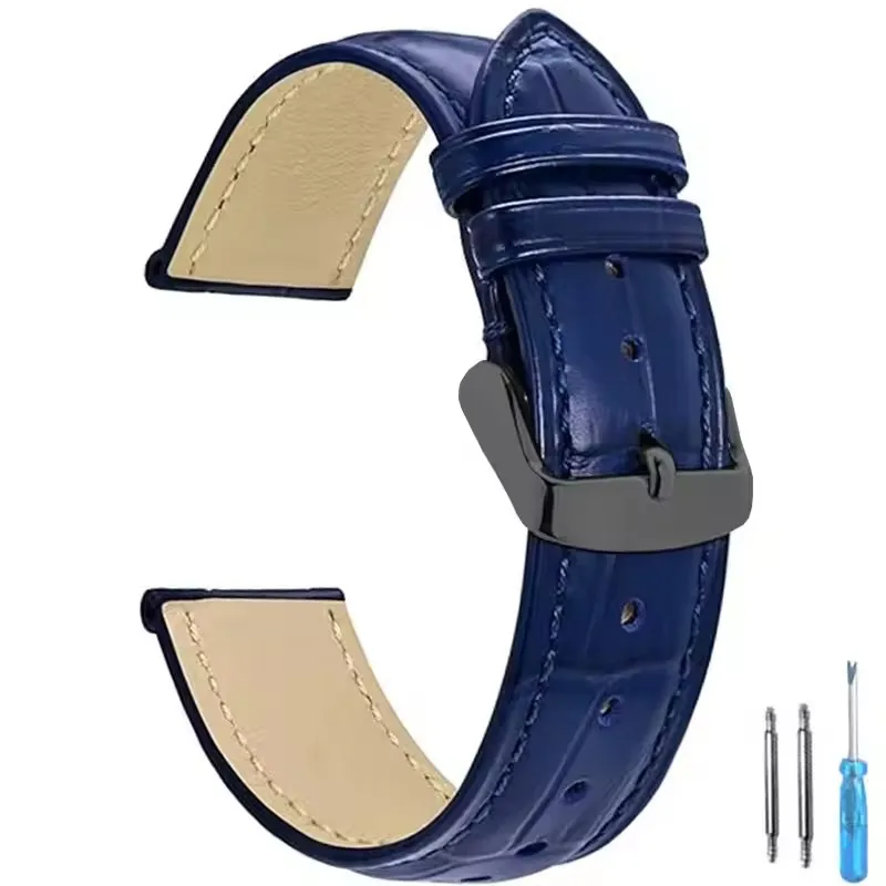 Premium Universal Leather Watch Strap for Men and Women - Elegant Replacement Watchband