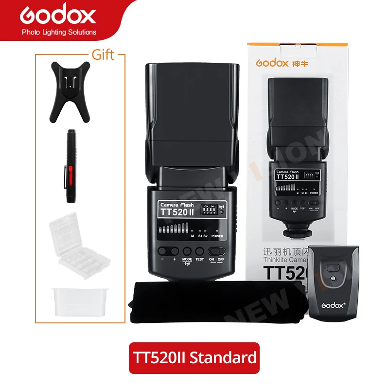 Godox TT520 II Flaş TT520II, Canon Nikon Pentax Olympus DSLR Kameralar için Dahili 433MHz Kablosuz Sinyal + Verici Kiti ile