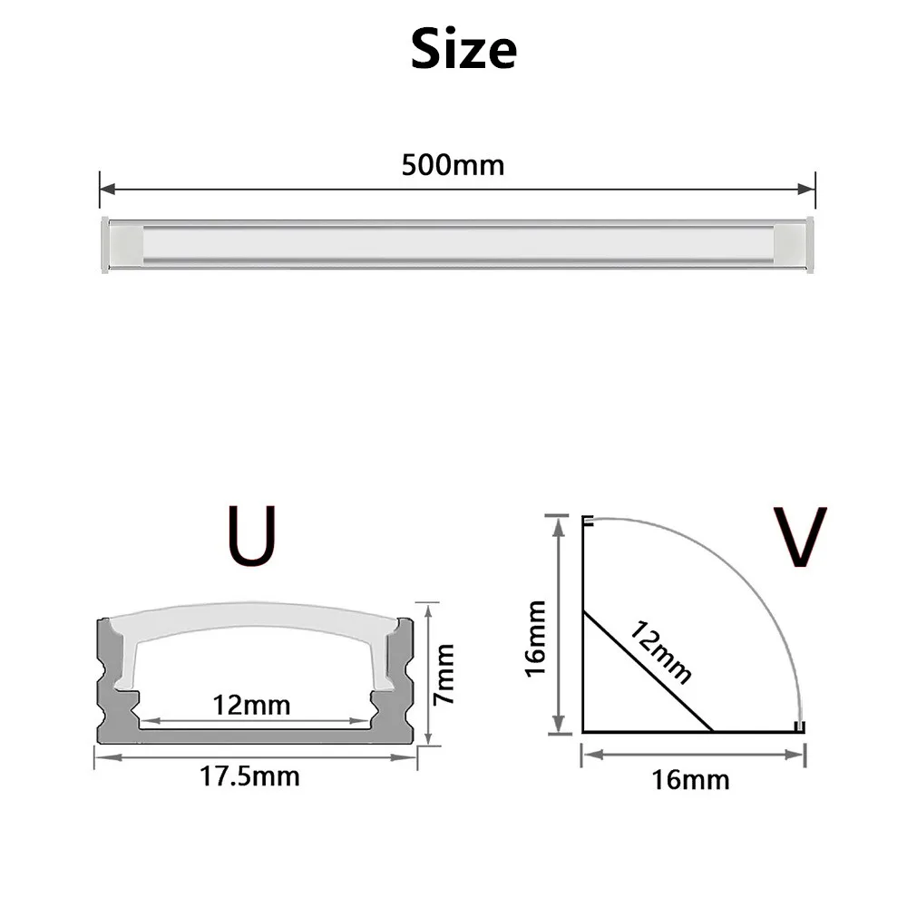 Profilé en Aluminium avec Angle de 45 Degrés pour Bandes LED, Couverture Blanche Lai70.et Transparente, Canal, 2-25 Pièces/Lot, 0.5m/Pièce, 5050, 3528, 5630