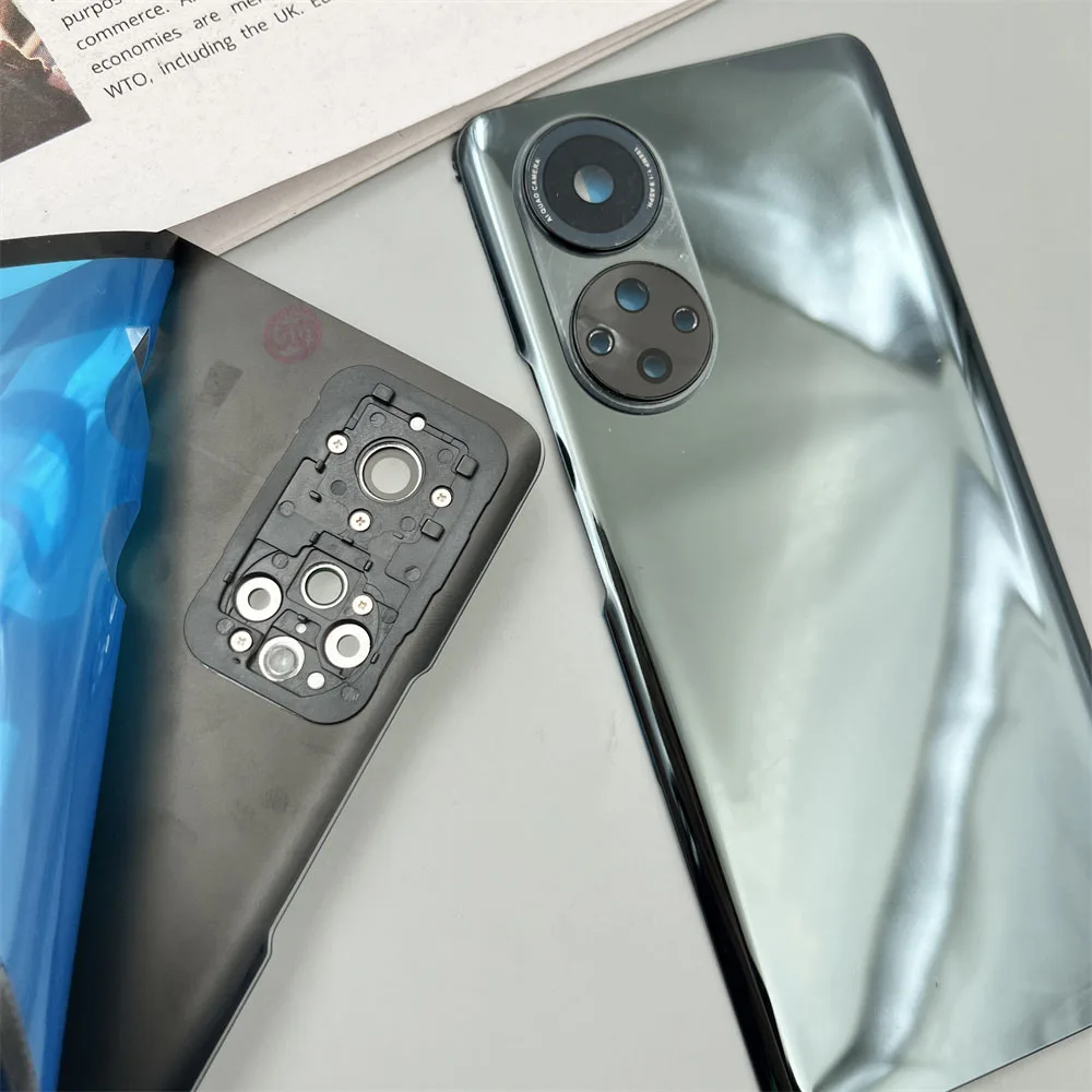 Honor 50 NTH-AN00 NTH-NX9 배터리 뚜껑 커버 교체 부품 후면 하우징 케이스 Honor50 (카메라 렌즈 및 접착제 포함)