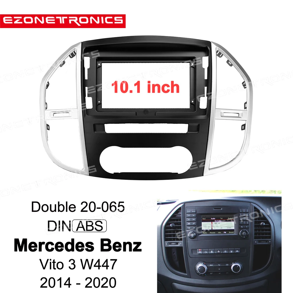 

Car DVD Frame Audio Fitting Adaptor Dash Trim Kits Facia Panel 10.1inch For Mercedes Benz Vito 3 W447 2014-2020 Din Radio Player