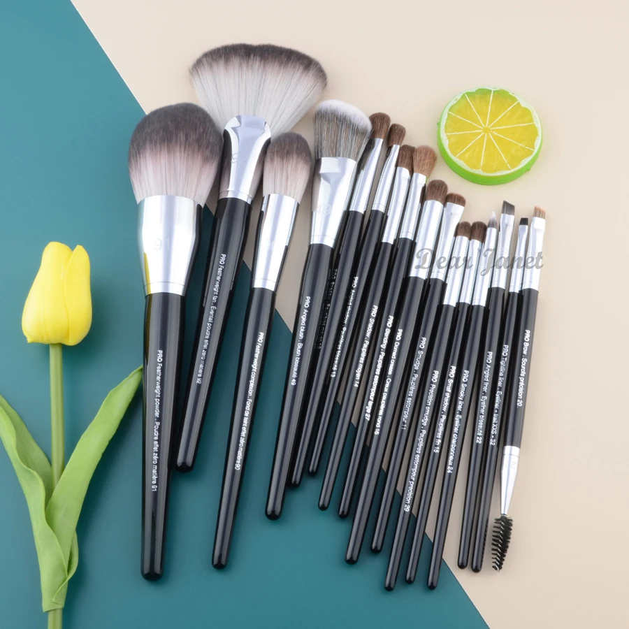 Makeup Brush Set Makeup Brush Makeup Tool Set Makeup Tool S series Pro Makeup brushes Big size black handle synthetic hair