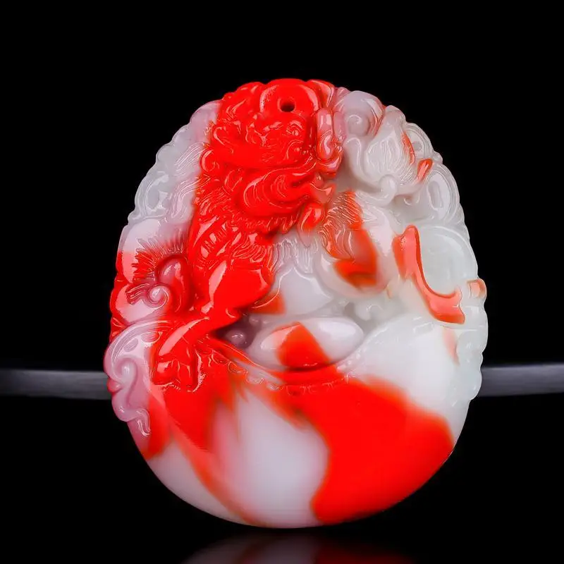 

Chicken blood jade Kirin pendant Ruishou Ruyi pendant