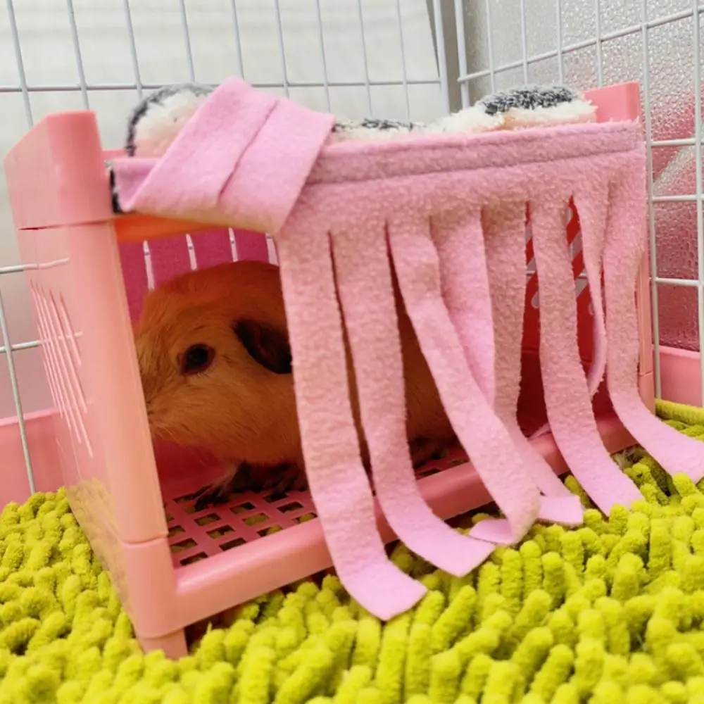 2pcs Breathable Hamster Cage Curtain Soft Comfortable Hamster Hide House Curtain Washable Hanging Guinea Pig House Door