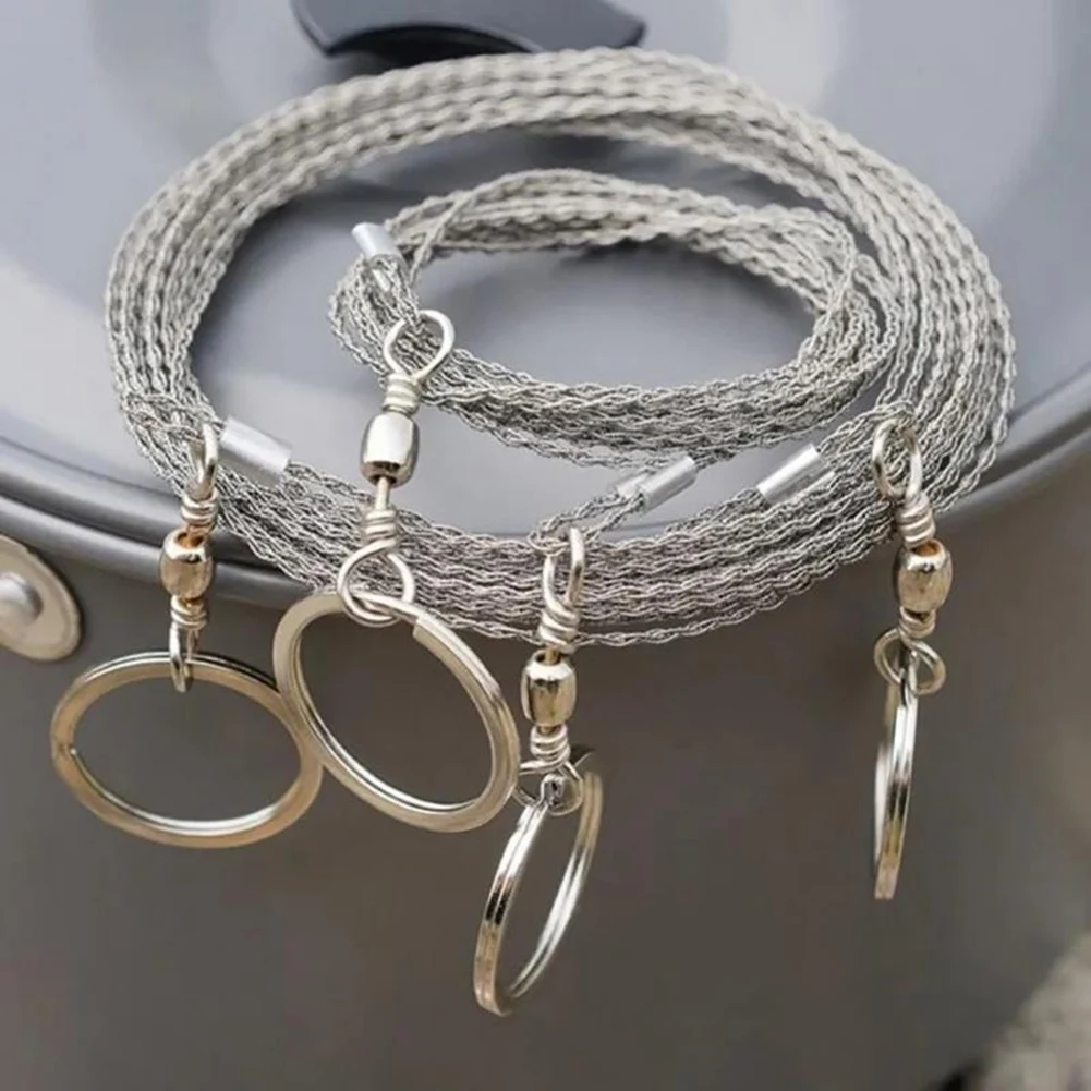 Rope Saw Portable Stainless Steel Wire Saw Manual Cutting Chain Camping Hiking Survive Woodworking Tools(9.8Feet)