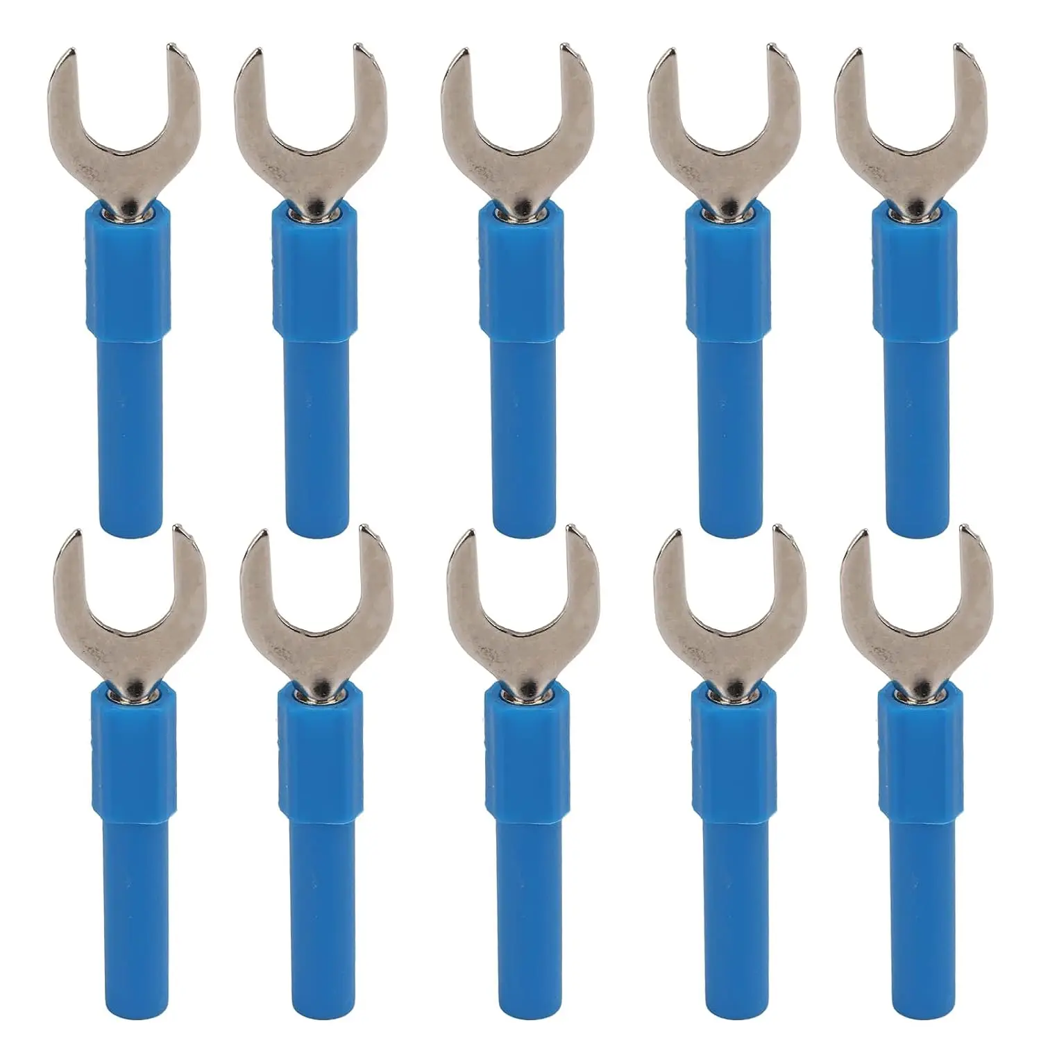 

10pcs U Type Spade Terminal Wire Connect Column 8mm Spacing U Spade and 4mm Banana Jack Connectors for Multimeter
