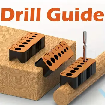 Guida per trapano per fori da 4/5/6/7/8/9/10mm Punta da trapano Trapano fai da te Jig Block Giunti Strumento Accessorio di precisione multifunzionale