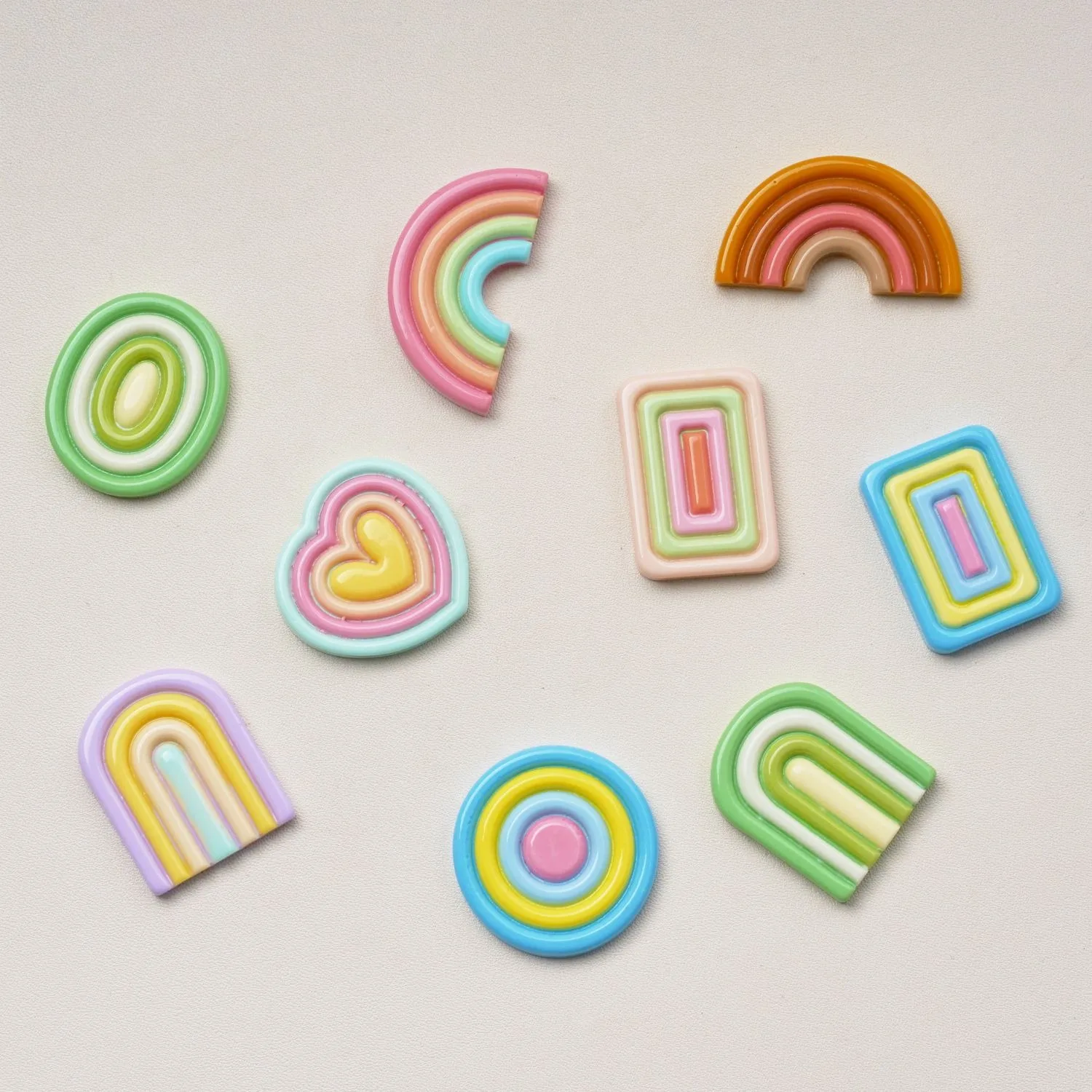 

10 шт., прямоугольные разноцветные Кабошоны с плоским основанием для скрапбукинга